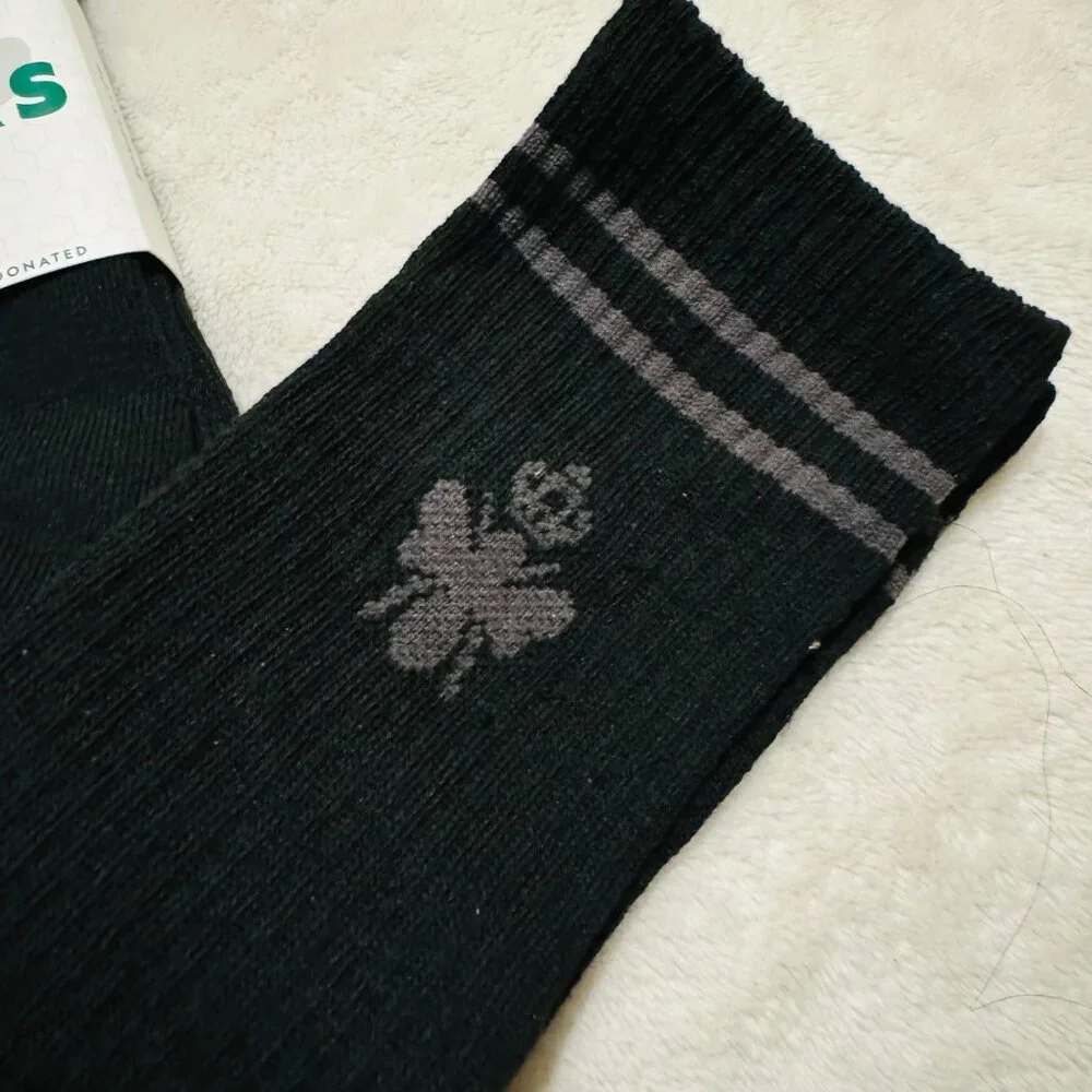 Bombas Calf Socks mens size XL solid black Honeycomb cushion stay up 3 pairs new